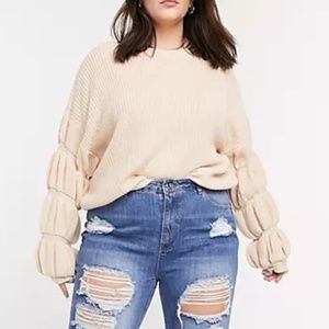 Missguided bubble sleeve crop sweater